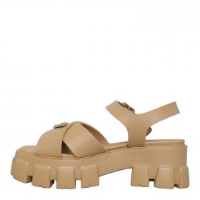 Prada Monolith Rubber Sandals - Brown