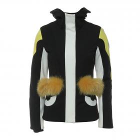 Fendi Monster Jacket with Hoodie - Black/Yellow