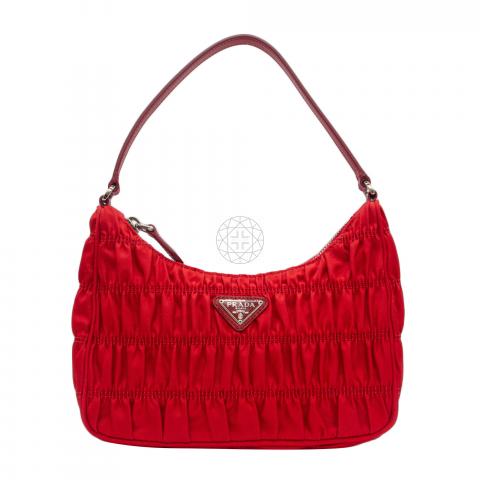 Sell Prada Tessuto Nylon Gaufre Shoulder Bag - Red | HuntStreet.sg